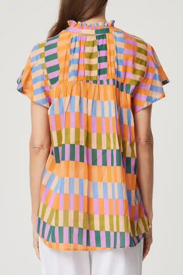 CAKE Jess Top in Rainbow Block