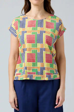 Cake Vicky Round Neck Tee in Rainbow Stripes
