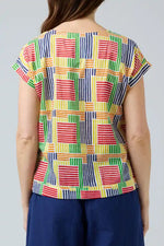 Cake Vicky Round Neck Tee in Rainbow Stripes