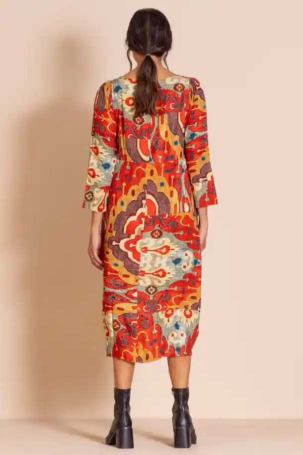 Megan Salmon Carpet Romance Dress in Autumn Tones