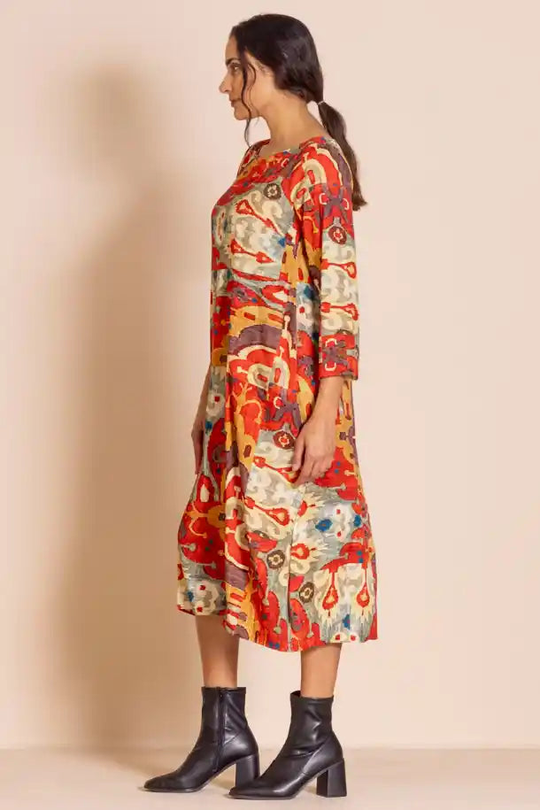 Megan Salmon Carpet Romance Dress in Autumn Tones