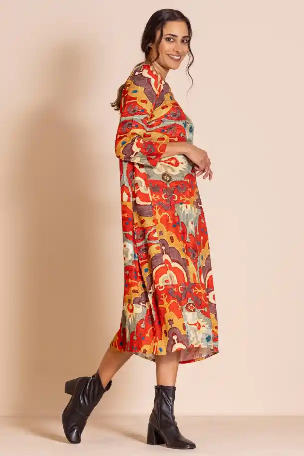 Megan Salmon Carpet Romance Dress in Autumn Tones