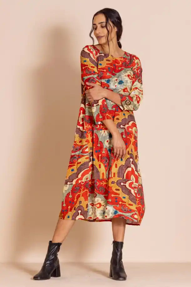 Megan Salmon Carpet Romance Dress in Autumn Tones