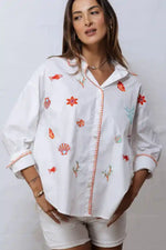 ZODA Seaside Orange Shirt in White