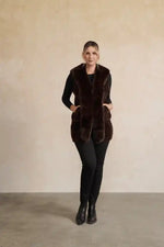 Holmes & Fallon Faux Fur Vest in Chocolate