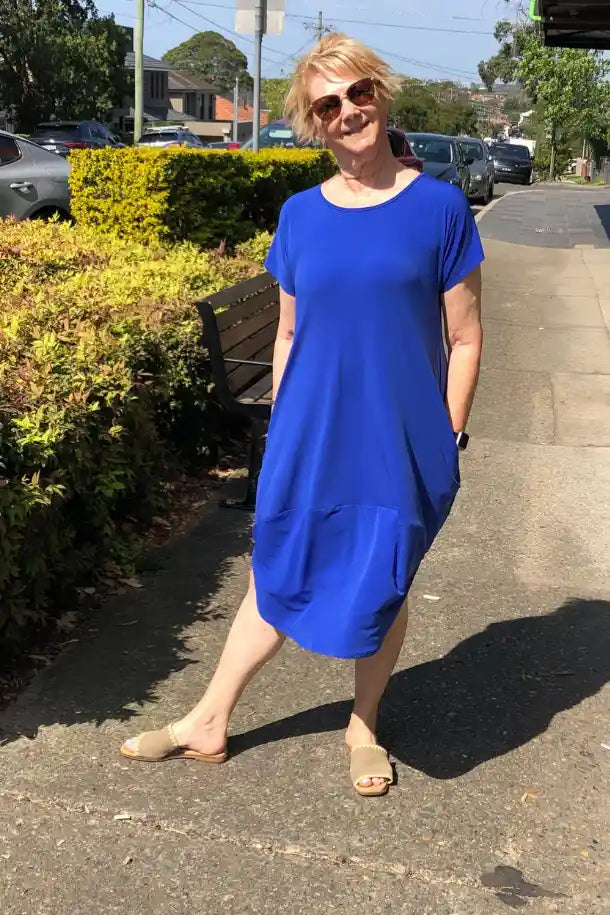 Philosophy Zizz Bounce Dress in Cobalt