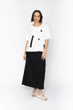 Blacklist Dallas Top in White with Black Trim