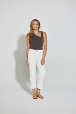 New London Jeans Epping Relaxed Straight Crop Jean in Milk