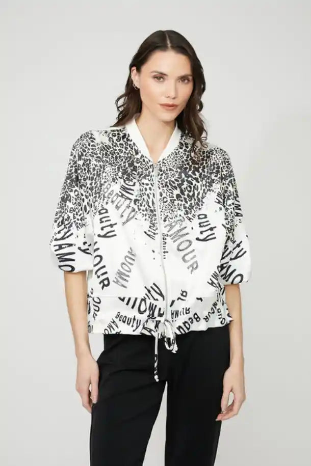 Frank Lyman Cheetah Print Bomber Jacket