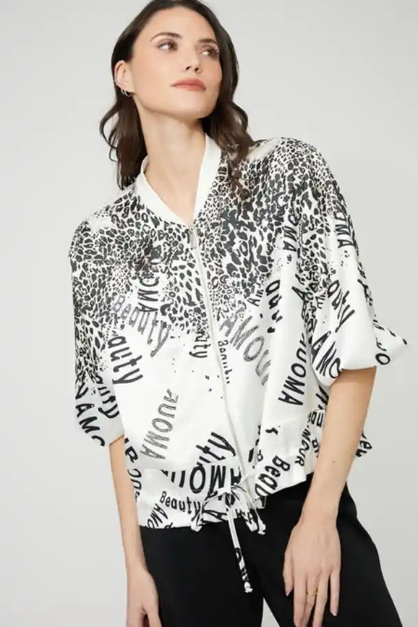 Frank Lyman Cheetah Print Bomber Jacket