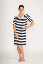 FOIL V’s So Fine Dress in Navy and White Stripe