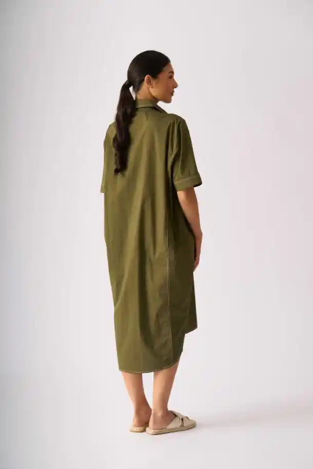 FOIL Are You Thready Dress in Olive