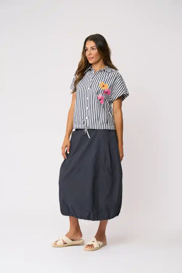 FOIL Hemline Hype Skirt in True Navy