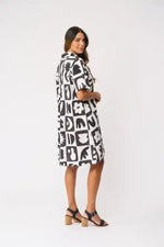 FOIL Elementary Dress in Black and White