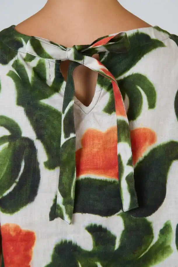 Naturals Tuileries Print Linen Top
