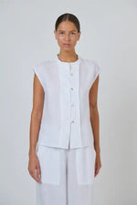 Naturals Linen Top in White