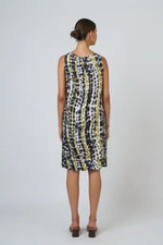 Naturals Lichen Linen Dress in Olive, Black, Blues and Cream