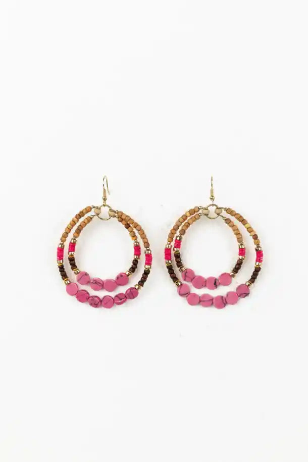 Holiday Rosetta Earrings in Hot Pink