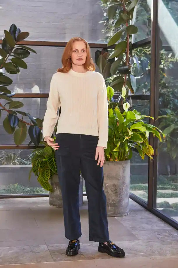 New London Jeans Loose Leg Cords in Iron