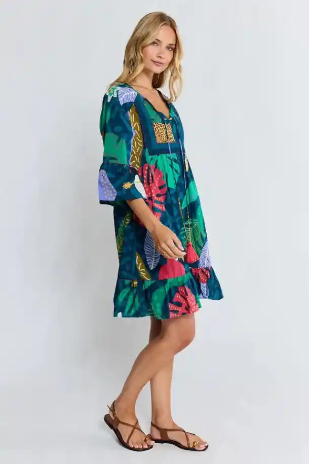 Lulalife Jungle Fever Dress in Navy