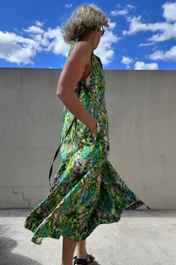 MEL Kaleidoscope Dress in Greens, Pinks, Blues and Yellow