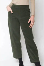 Blueberry Italia Cord Lantern Pant in Moss