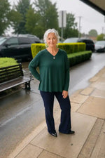 Mansted Nickie Oversized Vee Sweater in Emerald