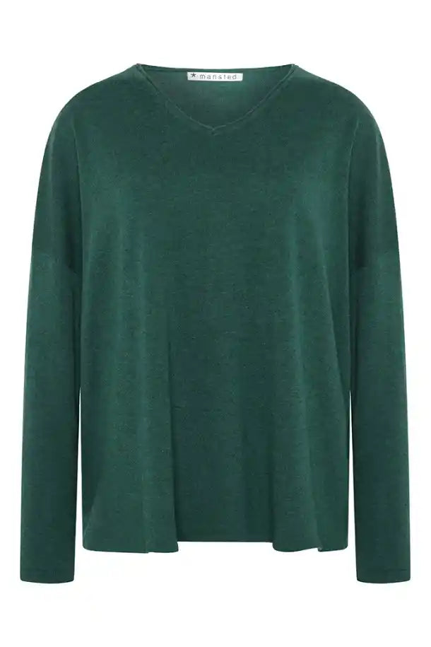 Mansted Nickie Oversized Vee Sweater in Emerald