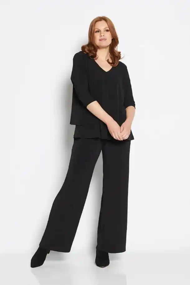 Philosophy Paltrow Full Length Wide Leg Pant in Black