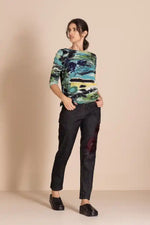 Megan Salmon Park life Audrey Tee in Greens, Blues and Yellow