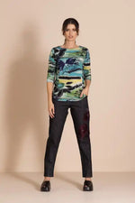 Megan Salmon Park life Audrey Tee in Greens, Blues and Yellow