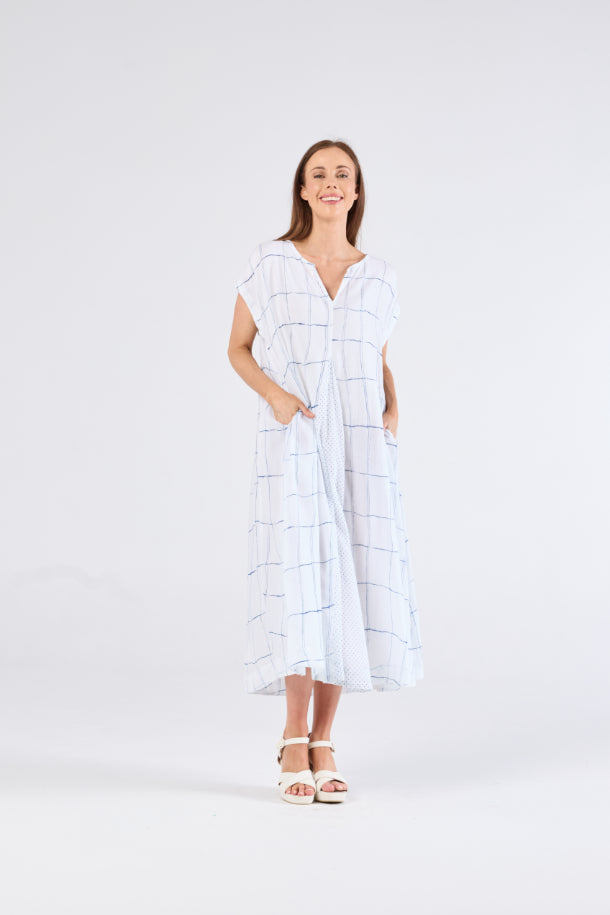 au hazard d’un voyage Print Sundress in Navy and White