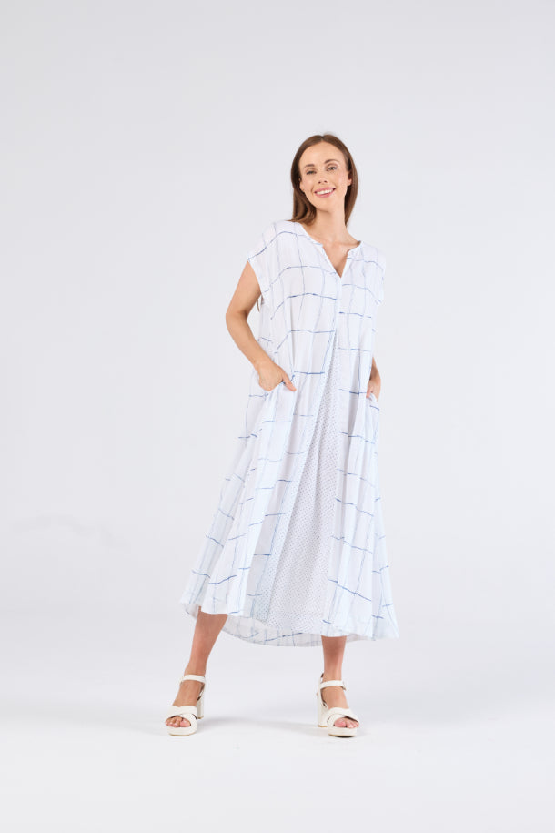 au hazard d’un voyage Print Sundress in Navy and White