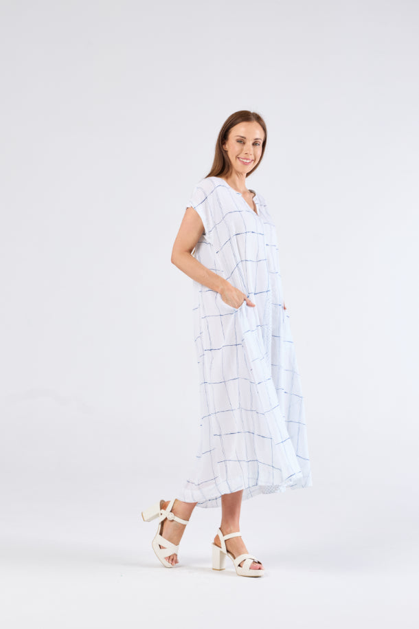 au hazard d’un voyage Print Sundress in Navy and White