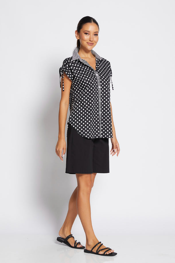 Philosophy Corsica Combo Blouse in Black and White Spots