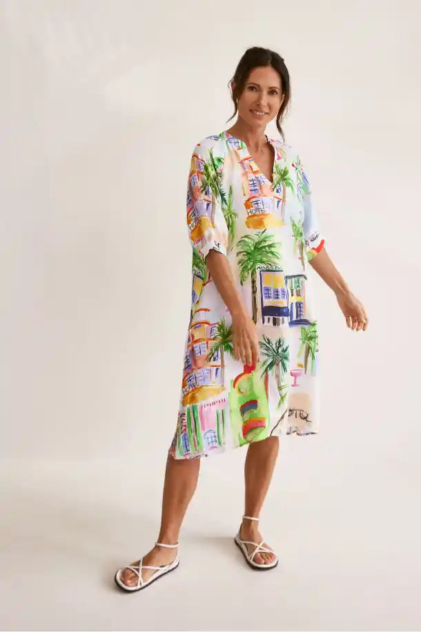 Wear Colour A-Line Dress in Motel Print