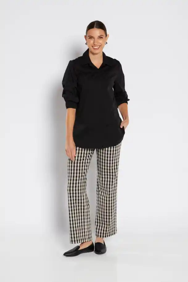 Philosophy Baylee Wide Leg Pant in Black and White Check