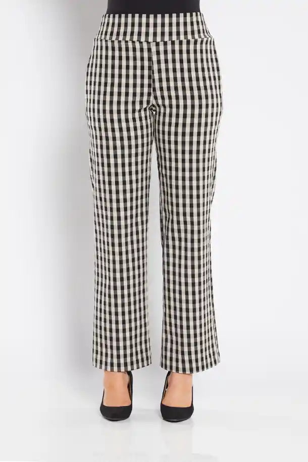 Philosophy Baylee Wide Leg Pant in Black and White Check