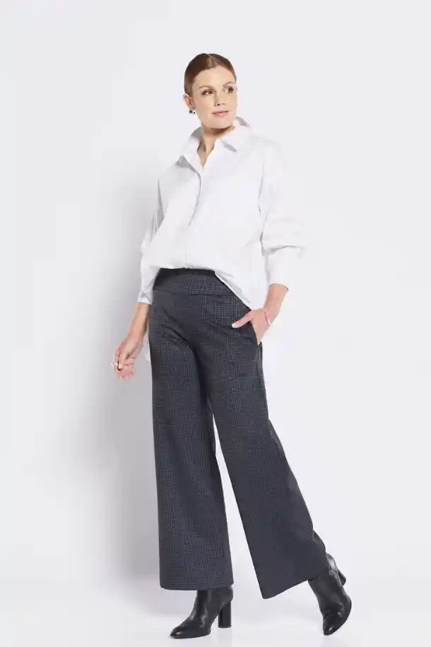Philosophy Chappell Full Length Pocket Pant in Blue Check