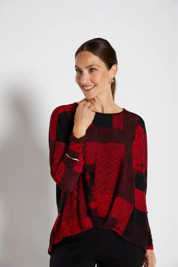 Philosophy Odetta Top in Black and Red