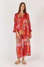 Rubyyaya Khari Shirt in Red Print