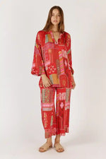 Rubyyaya Khari Shirt in Red Print