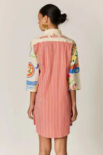 Rubyyaya Tropea Shirtmaker Dress in Holiday Motif Print