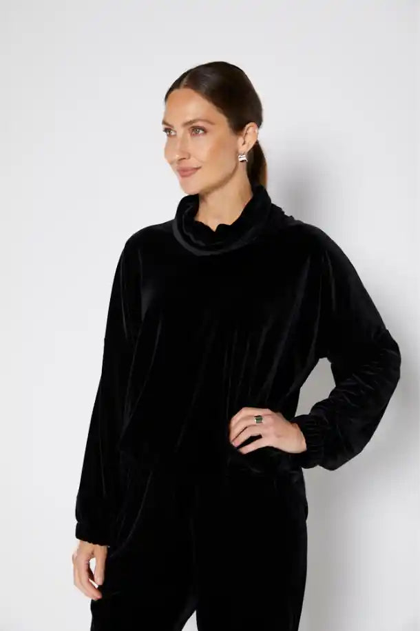 Philosophy Velvet Willa Top in Black