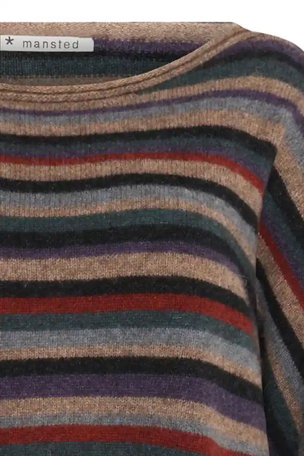 Mansted Yak Zel Stripe Shortie in Mushroom, Multi Stripes