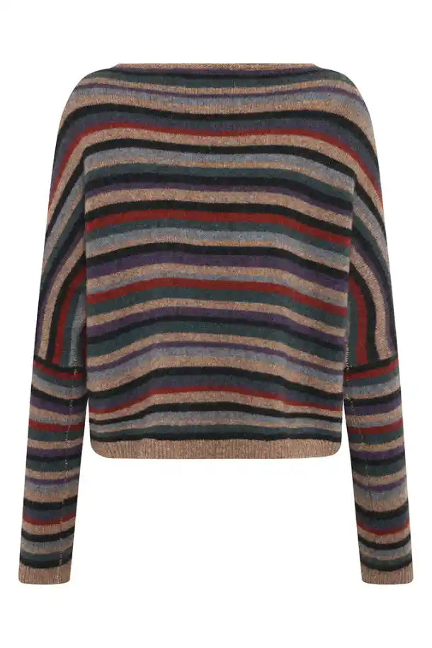 Mansted Yak Zel Stripe Shortie in Mushroom, Multi Stripes