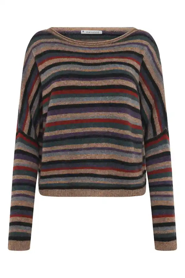 Mansted Yak Zel Stripe Shortie in Mushroom, Multi Stripes